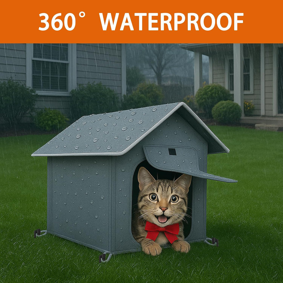 Loyareal Outdoor Cat House with Cozy Cushion