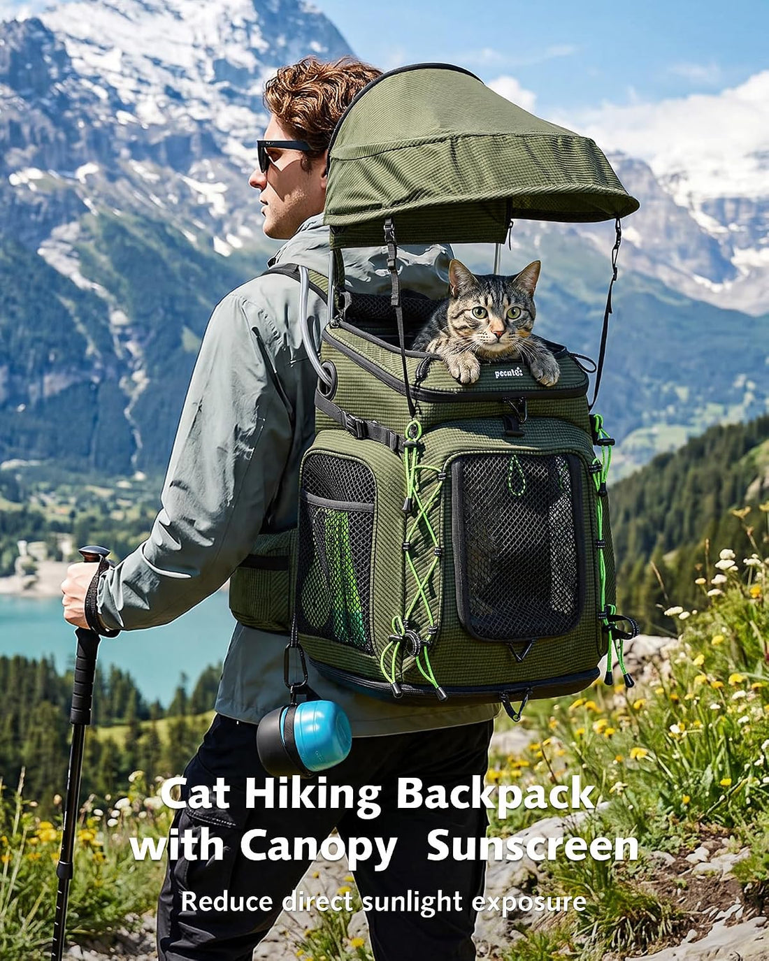 Pecute Cat Backpack Carrier,Pet Carrier Backpack for Hiking,Ergonomic