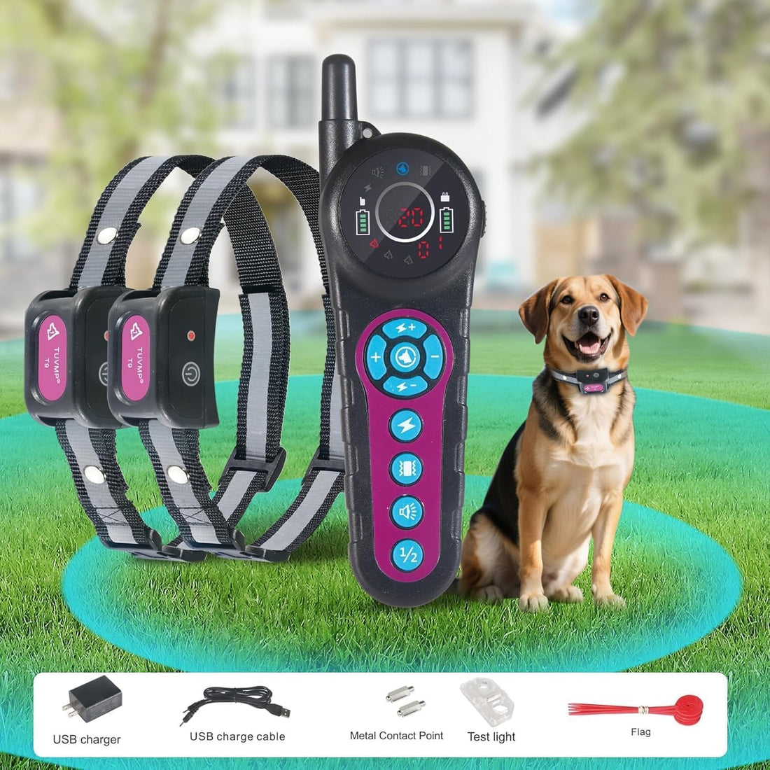 DOTSTAR Wireless Dog Fence Pet Electronic Training Collar 2-in-1