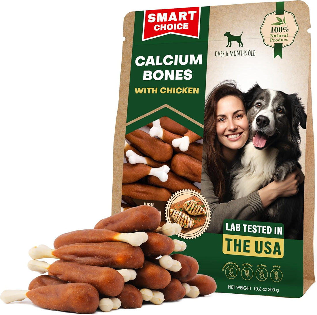 Dog Treats Bones Wrapped Chicken & Rawhide Free Chew