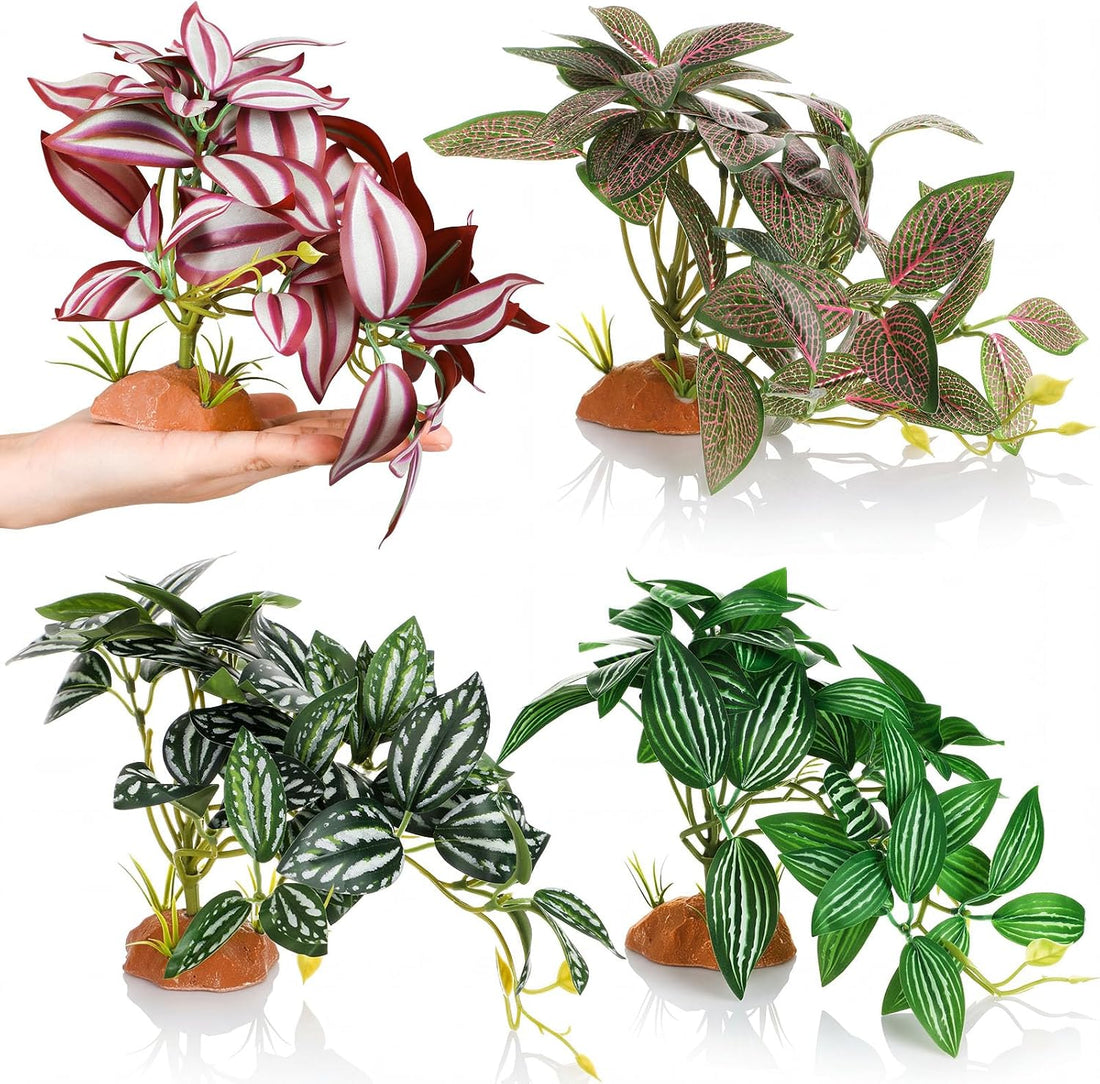 Suncalla 4 Pack Reptile Plants for Terrarium