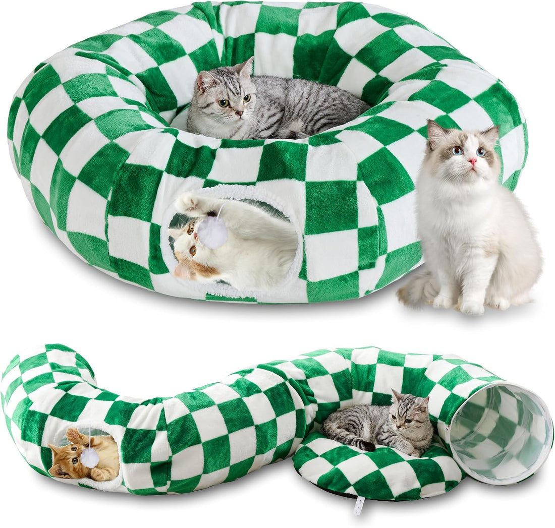 Cute Round Cat Tunnel for Indoor Cats, Purple