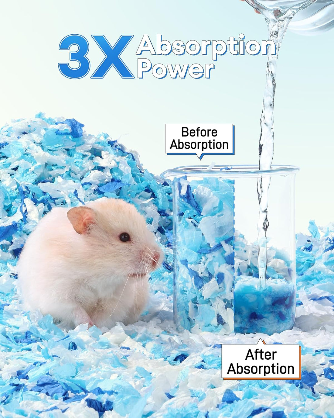 Hamster Paper Bedding 12L Odor Control 99% Dust-Free