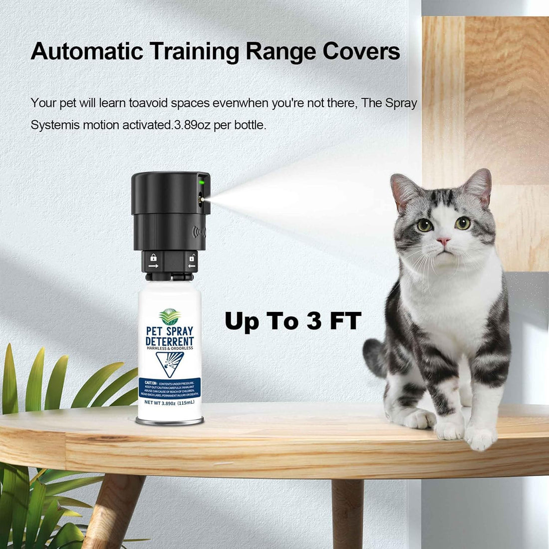 Motion Activated Pet Deterrent Spray System for Cats & Dogs, Odorless