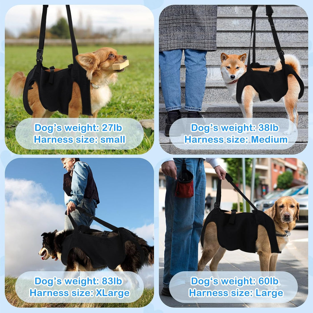 Shinylin Dog Carry Sling Emergency Backpack Dog Lift Harness