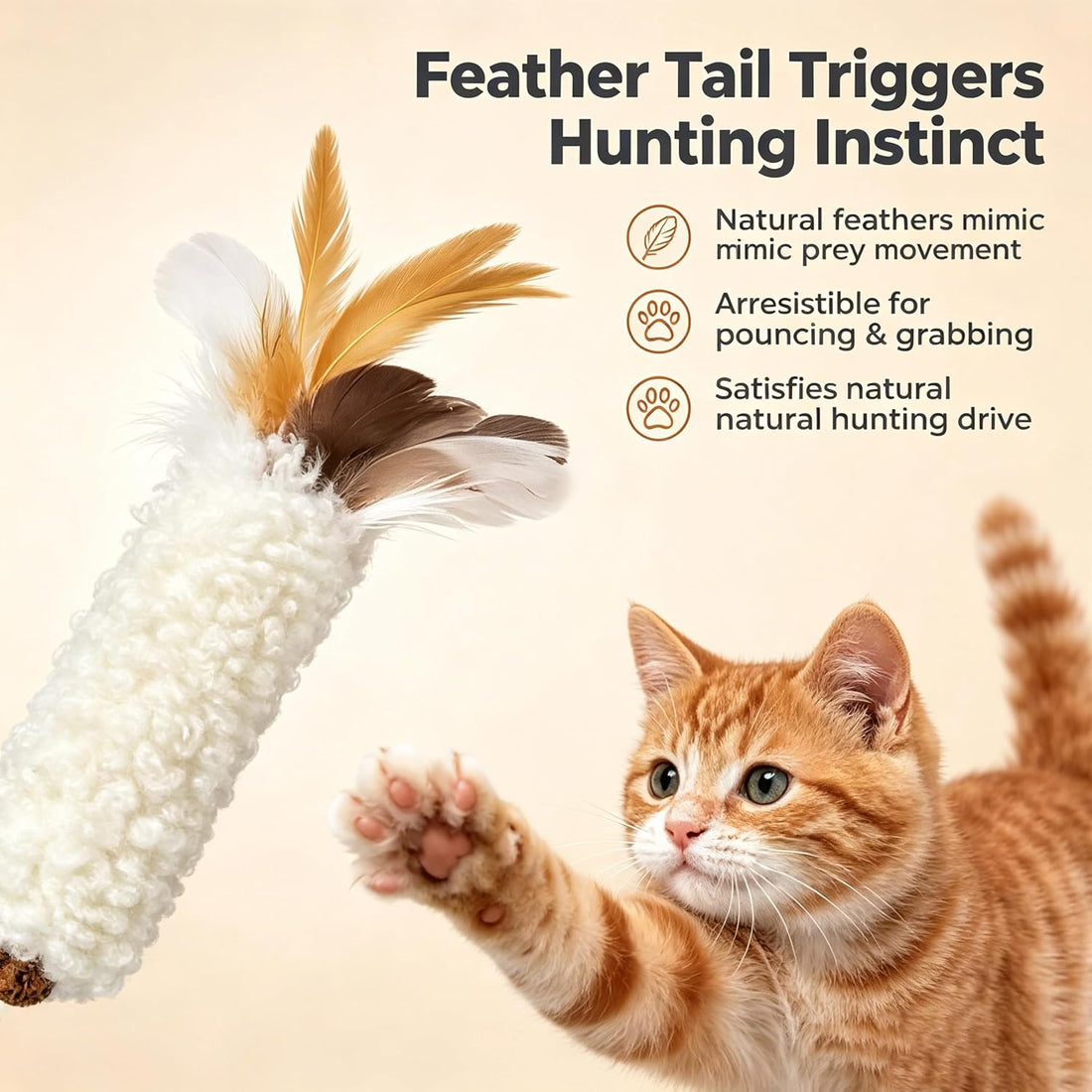 3‑Pack Wool Kicker Cat Toys with Catnip & Silvervine Gall Fruit