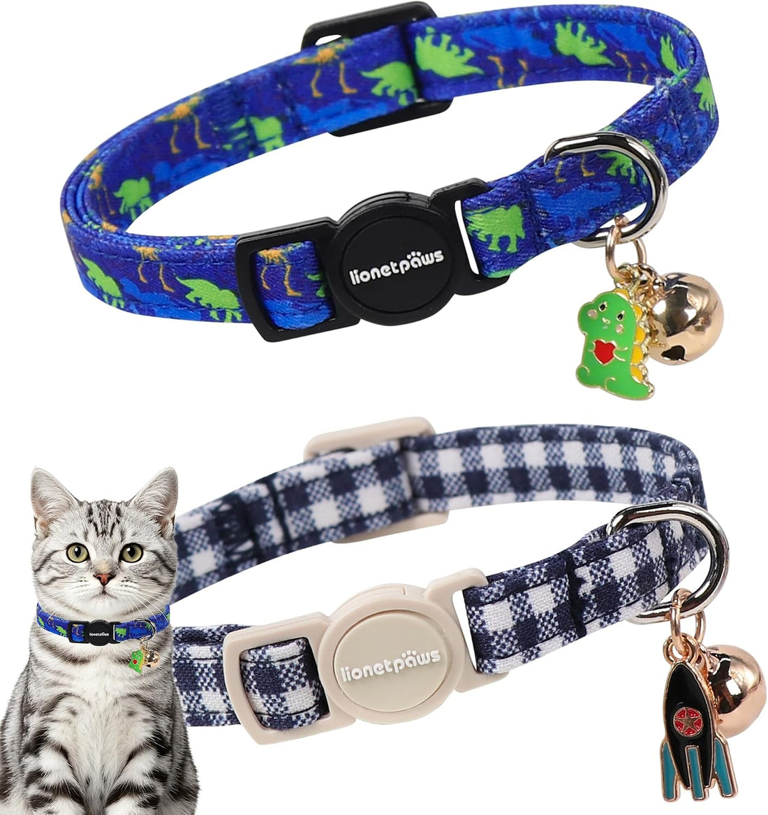 LIONET PAWS 2 Pack Breakaway Cat Collars