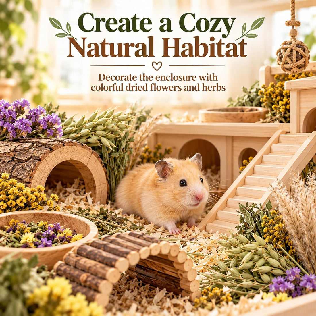 Sukh 42Pcs Hamster Sprays Natural - Sprays & Forage for Small Animals