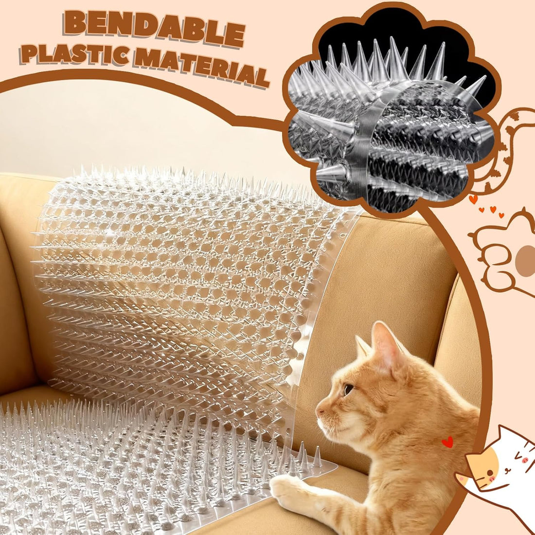 12Pack 16 x 13 in Scat Mat for Cats, Cat Repellent Mat with Spikes