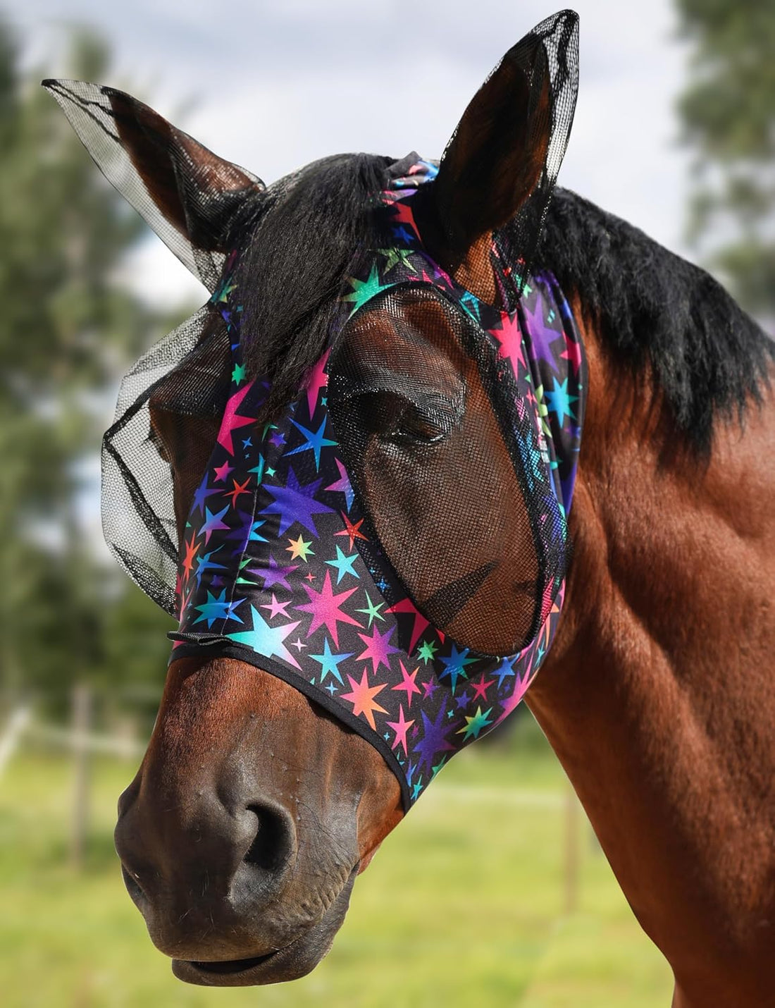 Harrison Howard Stretch Fly Mask with Forelock Opening and Patterns