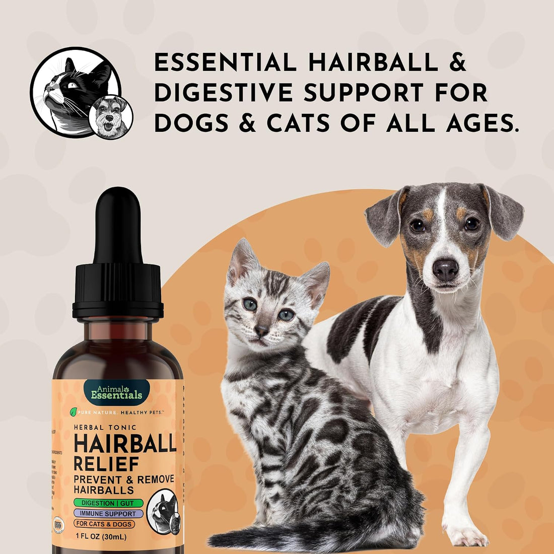 Animal Essentials Hairball Relief Formula - 1 fl Oz