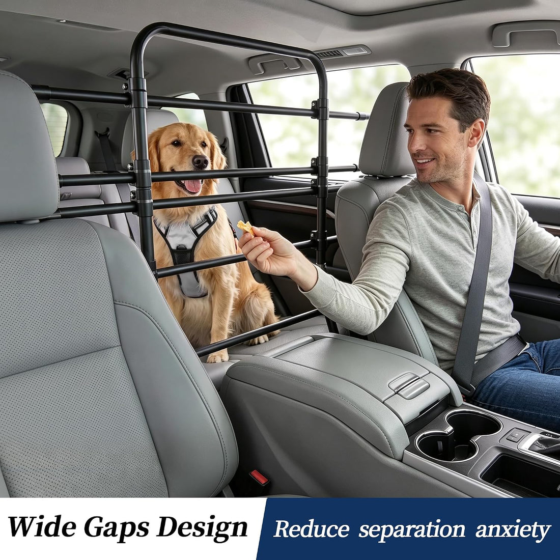 Dog Car Barrier for SUV, Adjustable Pet Divider for Back Seat
