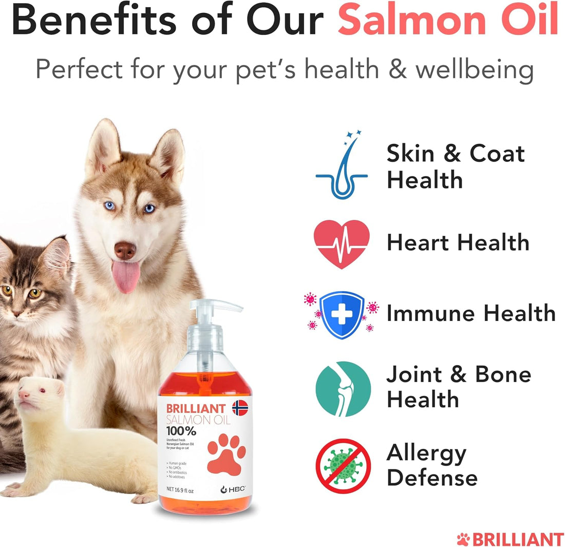 Brilliant Norwegian Salmon Oil for Dogs, Cats, Horse, Ferret