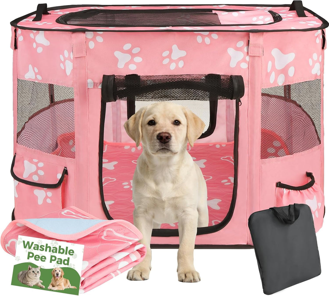Homimp Portable Pet Playpen for Indoor Cats & Puppies