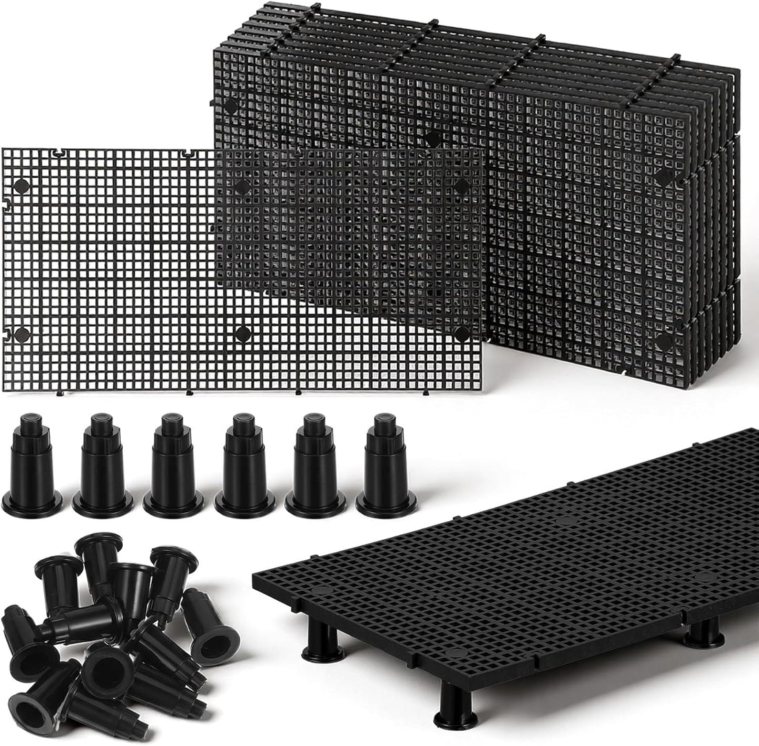 10 Pcs Aquarium Divider Grid Egg Crate with 60 Brackets,Fish Tank
