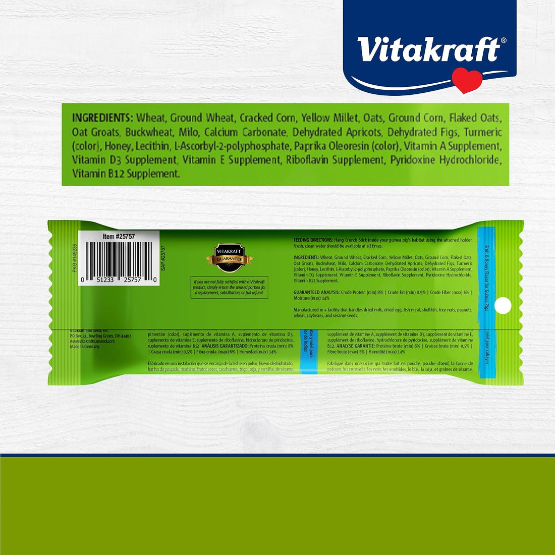 Vitakraft Crunch Sticks Guinea Pig Treat Fruit & Honey Flavor