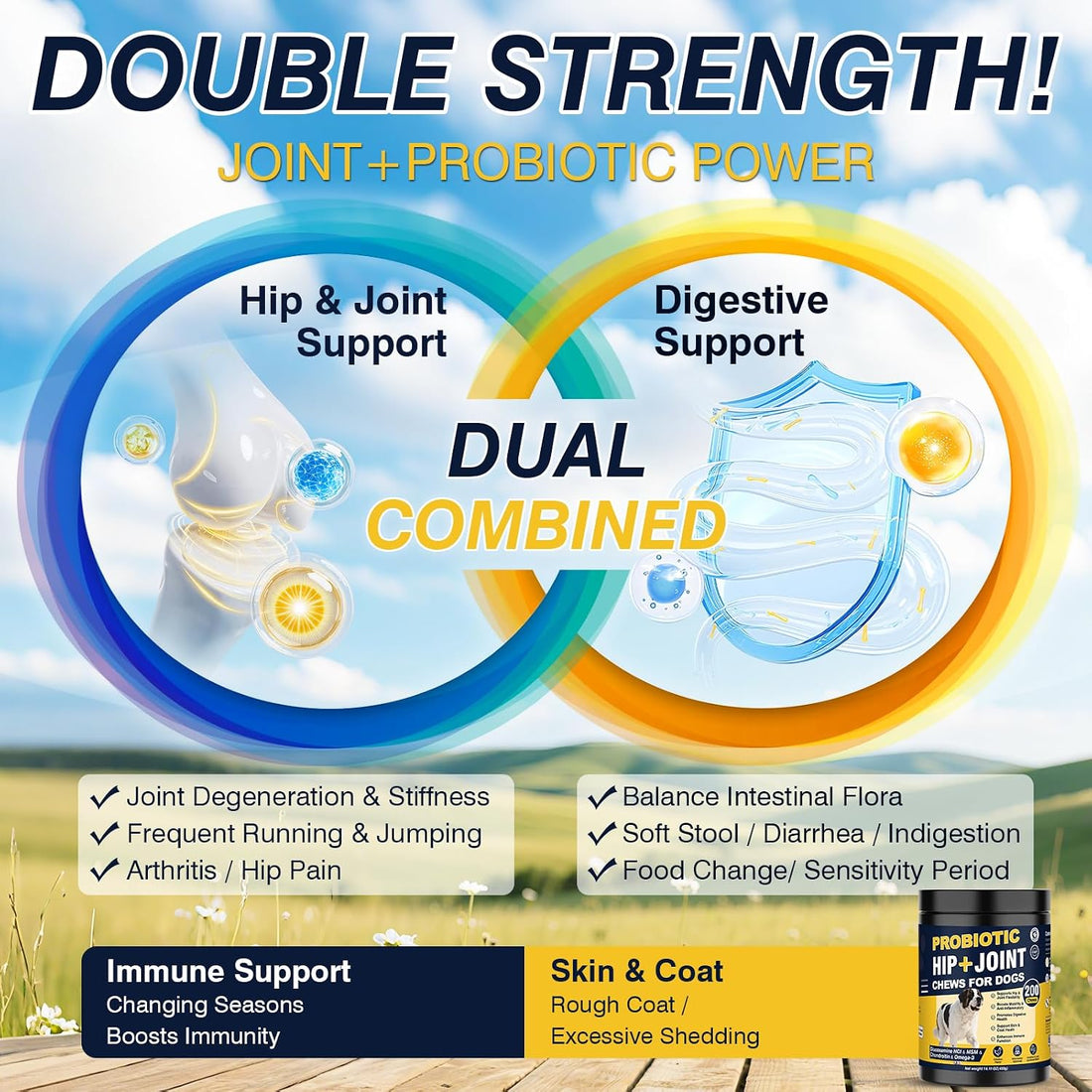 Hip and Joint Supplement for Dogs with Probiotics Glucosamine for Dog