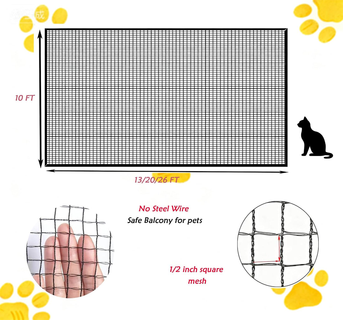 JUNFLYING Cat Balcony Netting