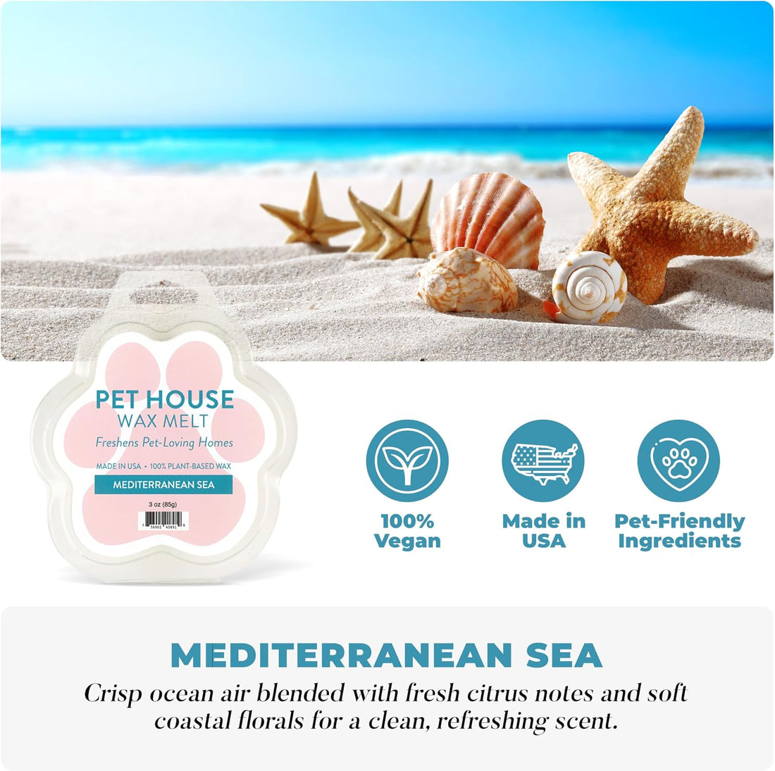 Bamboo Watermint & Mediterranean Sea Wax Melts Plant-Based Wax, 2 Pack