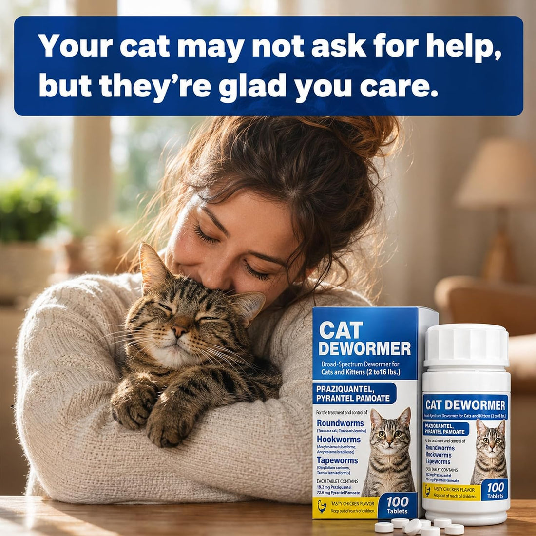 Dewormer for Cat and Kittens ,for tapeworms, hookworms