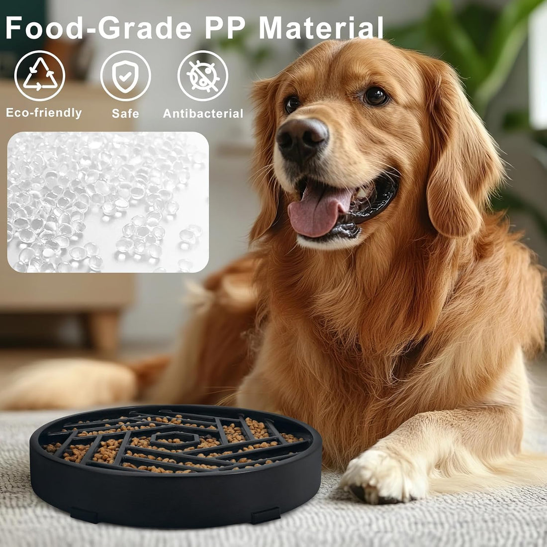 TOBYTO Slow Feeder Dog Bowls Large Medium Breed,Anti-Choking Slow