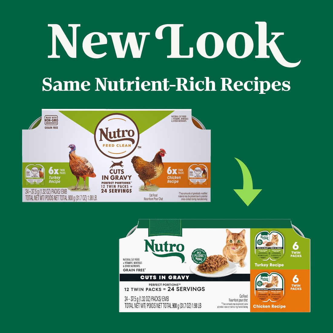 Nutro Perfect Portions Wet Cat Food Gravy Cuts Variety Pack