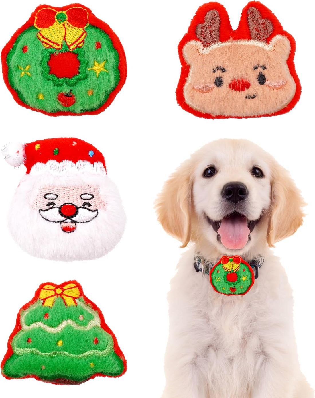 PET SHOW 4 Pack Small Dog Bows Sliding on Collar Attachment