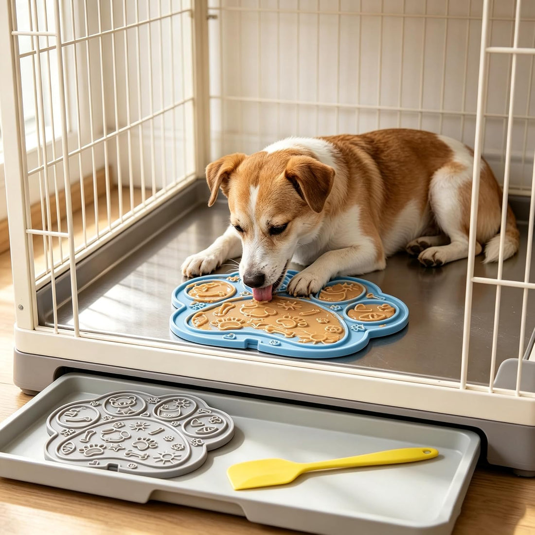 Paw Shaped Lick Mat for Dogs and Cats with Suction Cups 2-Pack