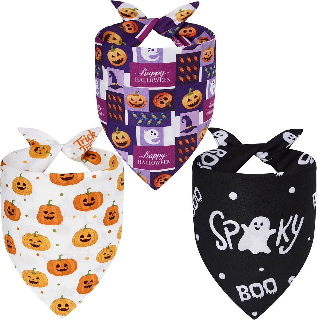 Fall Dog Bandanas Large 3PCS, 6 Pattern Scarf for Boy and Girl