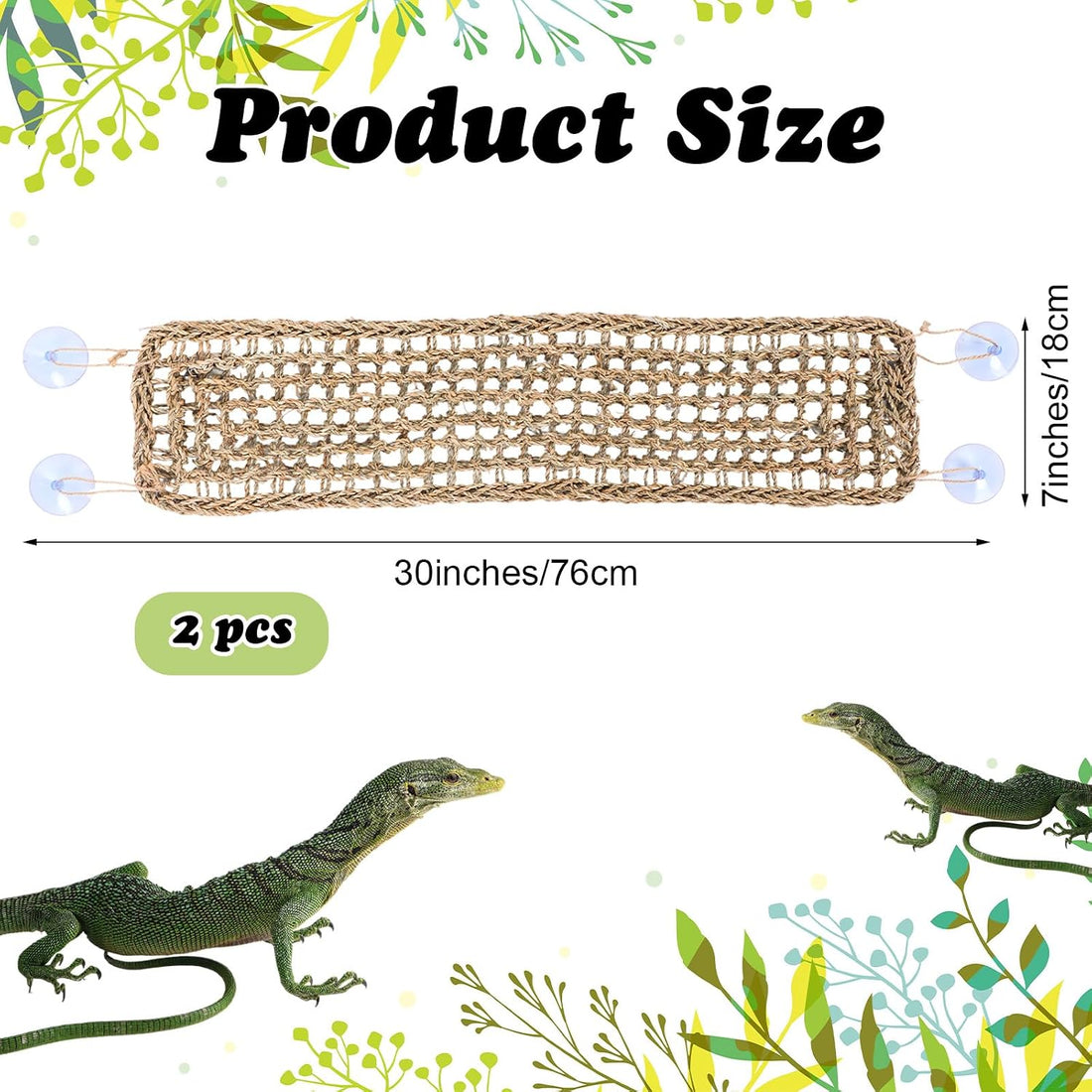 2 Pcs Bearded Dragon Hammock Reptile Lounger