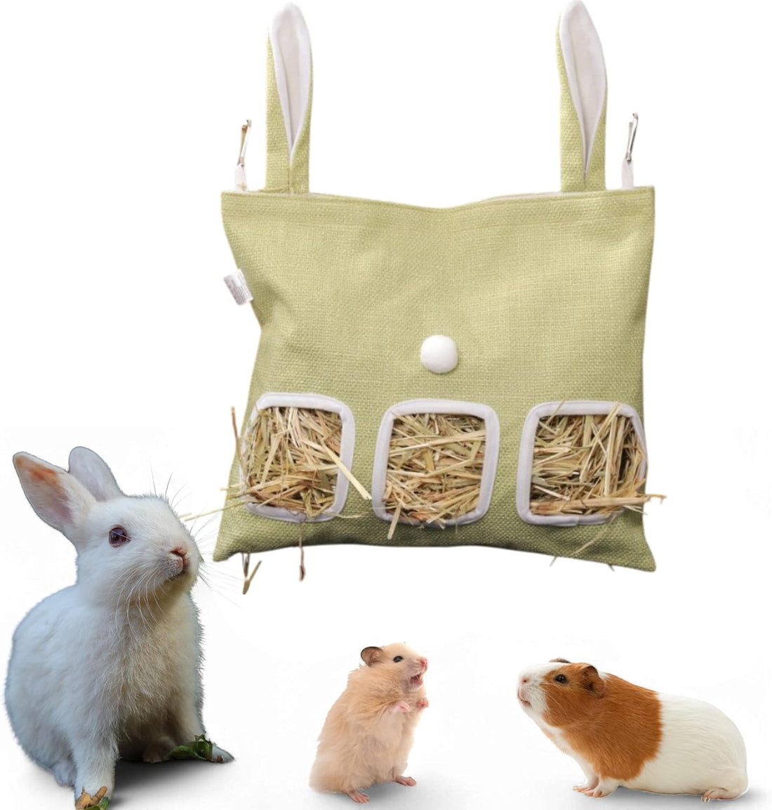 Cute Hanging Rabbit Hay Feeder Bag, Guinea Pig Hay Bag