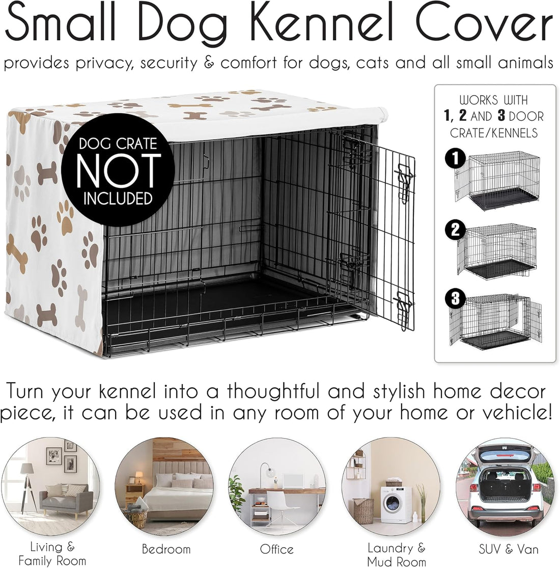 Sweet Jojo Designs 24in. Small Dog Crate Cover Pet Cage, Kennel Covers