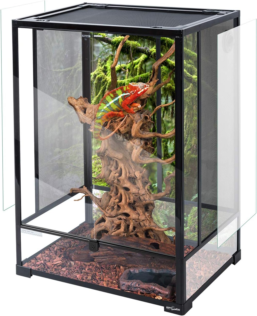 REPTI ZOO 24" x 18" x 36" Reptile Tall Glass Terrarium Rainforest