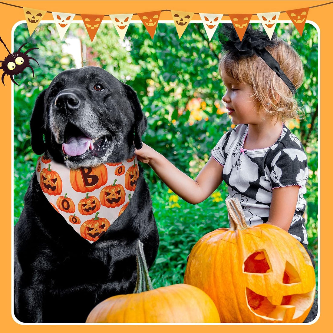 Sanwuta 60 Pcs Halloween Dog Bandanas Bulk Pet Bibs Scarf