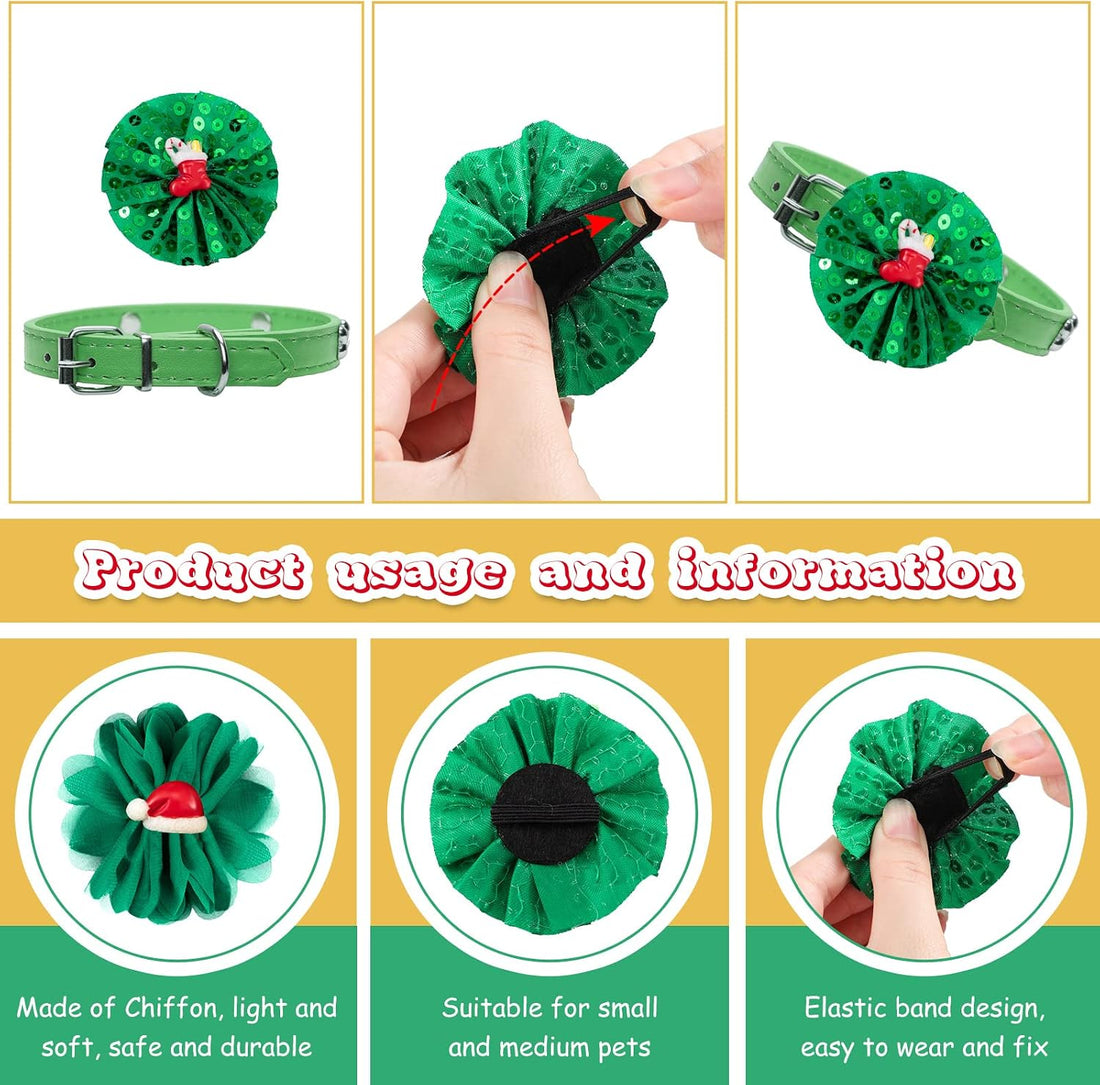 Frienda 8 Pcs Fall Thanksgiving Dog Collar Flower Attachment Bows