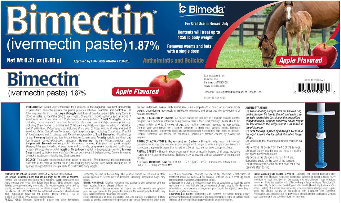 Ivermectin Paste 1.87% Horse Dewormer