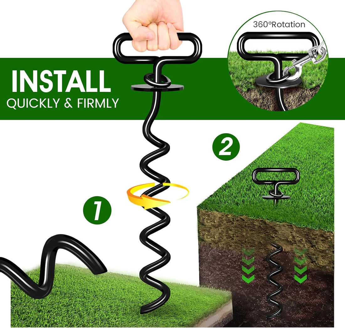 Dog Tie Out Stake, Heavy Duty Dog Stake for Outside