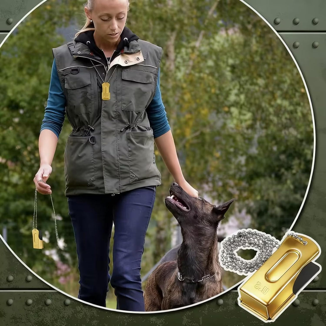 Jenaai 3 Pieces Brass Dog Training Clicker with Chain for Dogs Cats