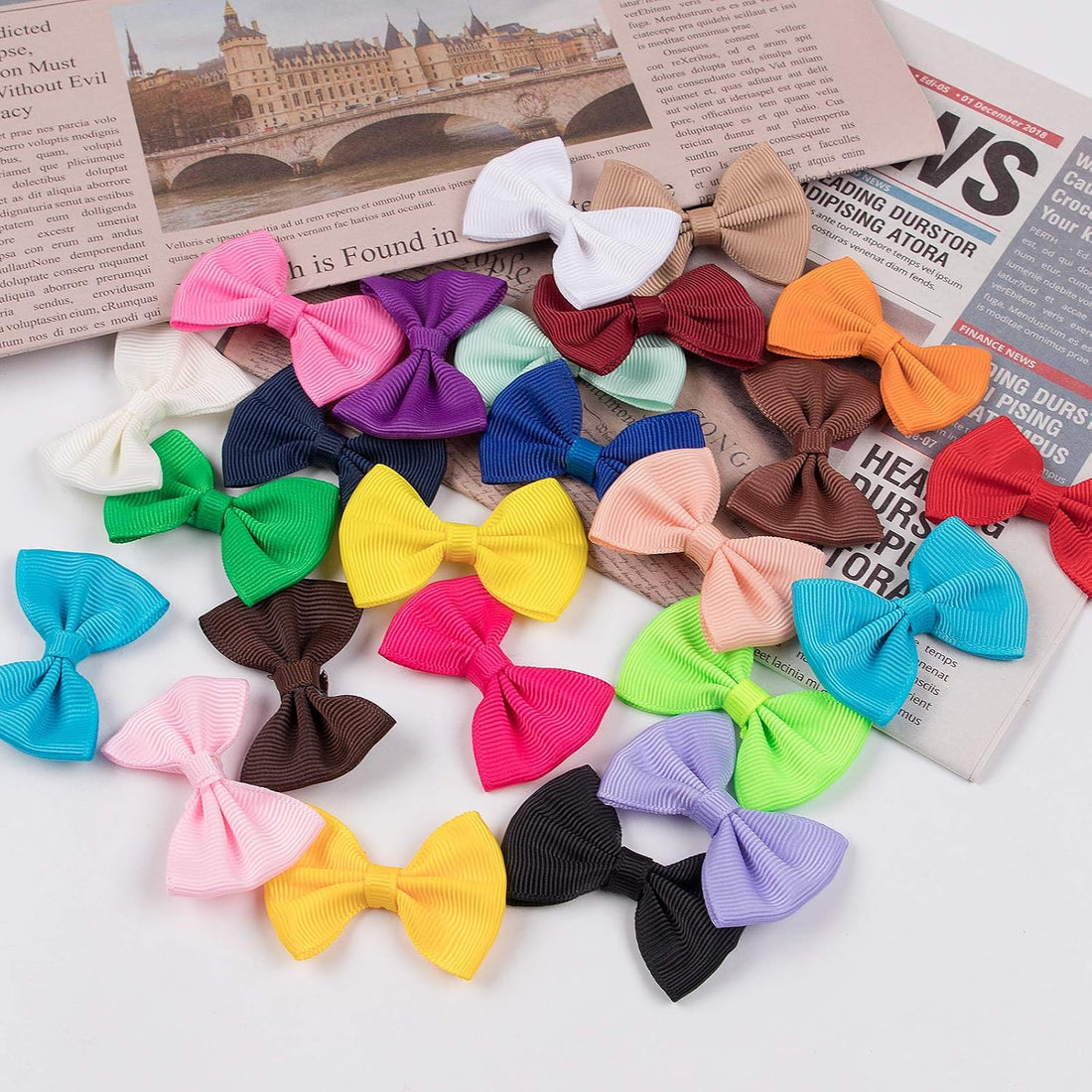 XIMA 48PCS Dog's Hair Bows Clips,Small Handmade Hair Accessories Bow