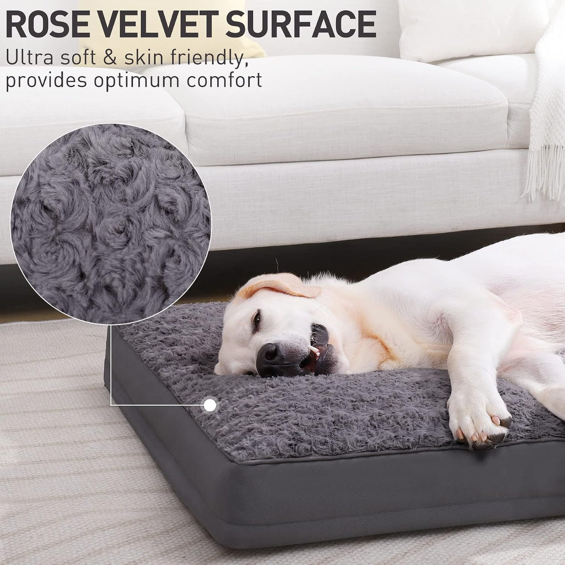 KSIIA Washable Dog Bed for Crate Waterproof for Medium Dogs,35x22