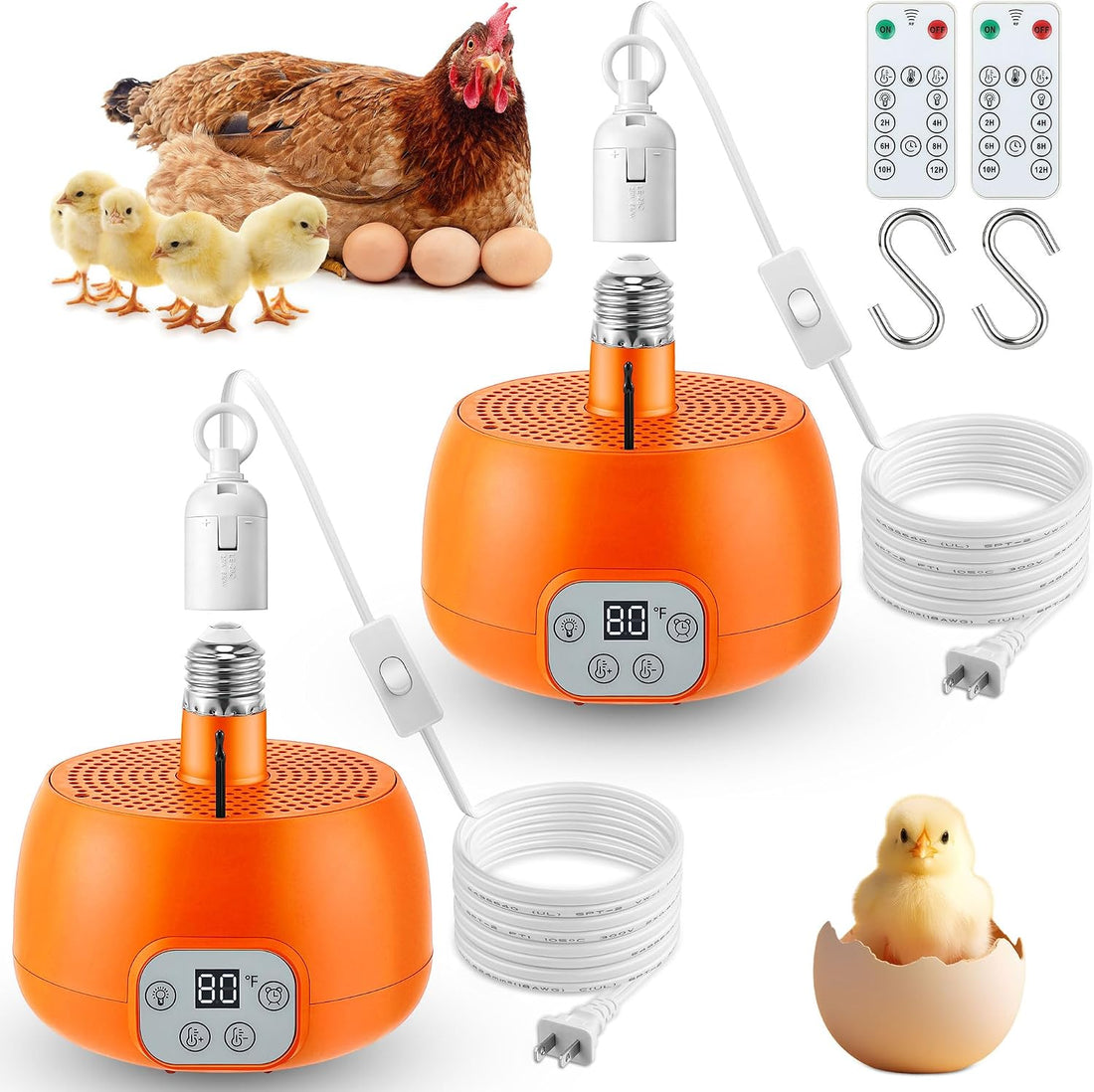 Enhon 2 Pack Chicken Coop Heater with Remote