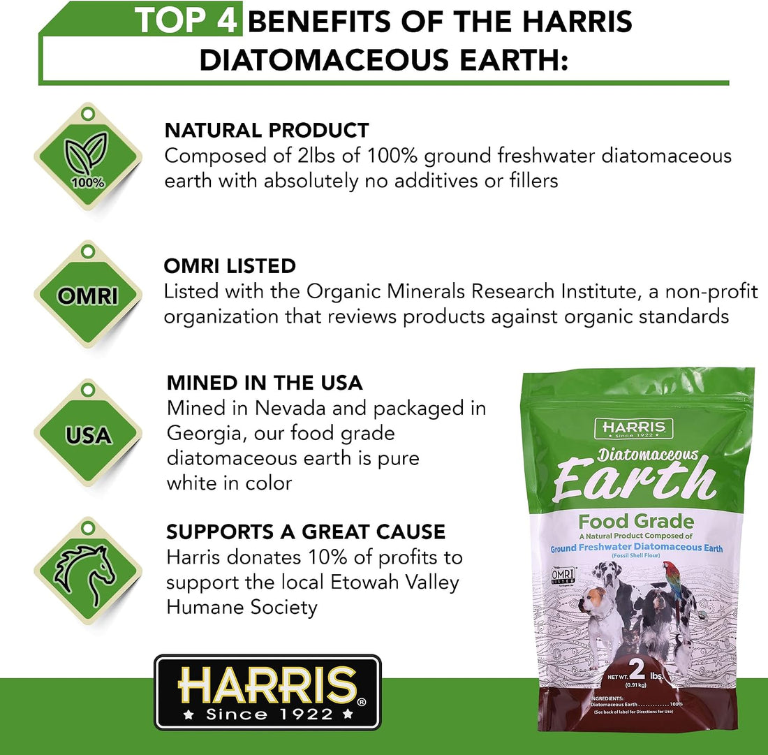 Harris Food Grade Diatomaceous Earth for Pets, for Cats, Dogs