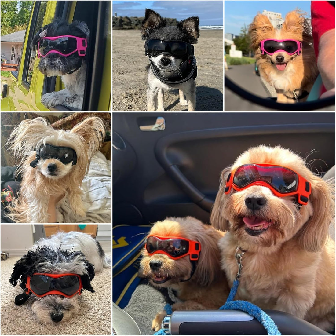 Small Breed Dog Goggles, Pink Sunglasses with UV Protection