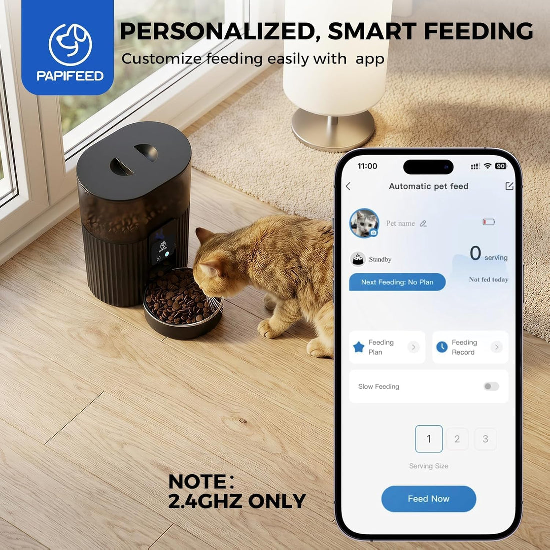 PAPIFEED Automatic Cat Feeder with App, WiFi Auto Cat Feeder