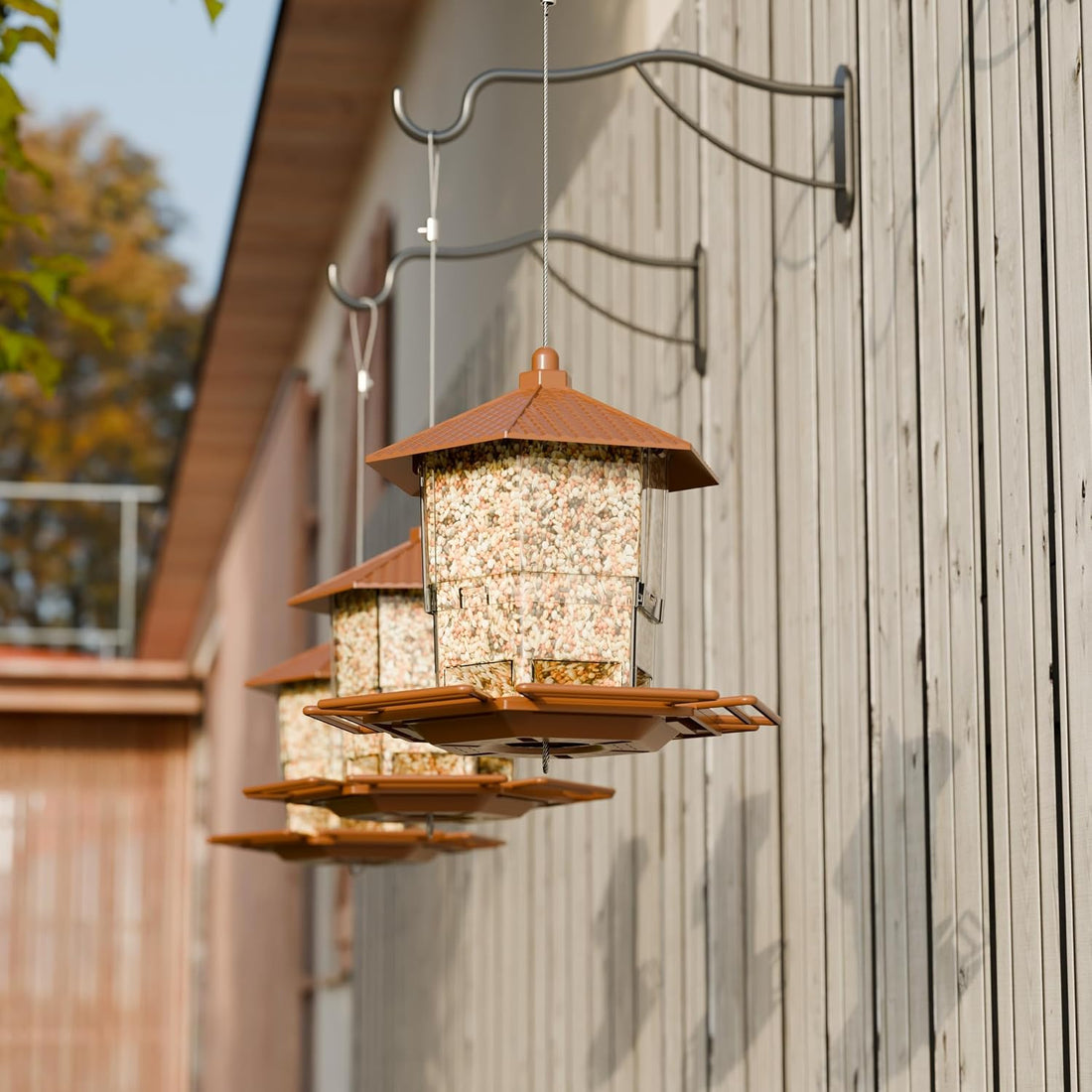 Yieach Hanging Bird Feeder for Outdoors,Large Hopper Squirrel Proof