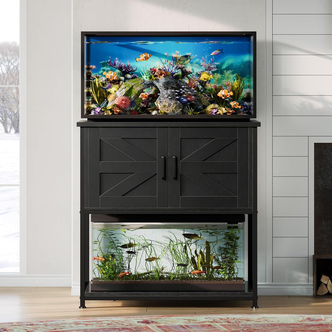 20/29/30 Gallon Fish Tank Stand with Cabinet 800LBS Capacity
