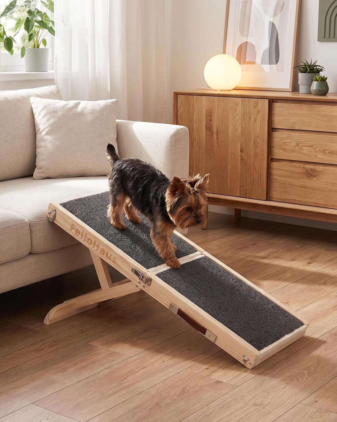Dog Ramp for Small Dogs, 5 Adjustable Heights, Upgraded Anti-Slip
