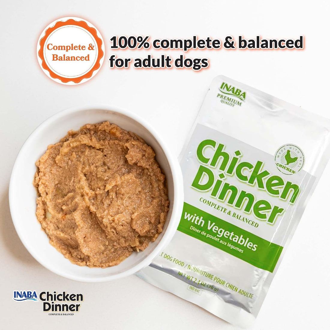 INABA Chicken Dinner Wet Dog Food, Pumpkin Sweet Potato Variety, 15ct