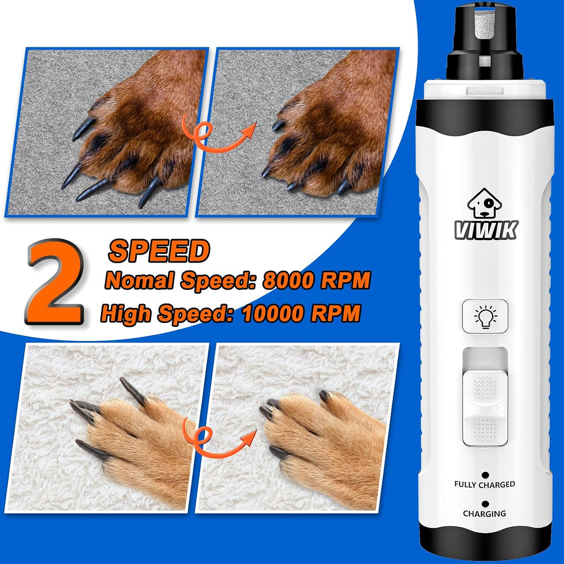 VIWIK Dog Nail Trimmers with Light, Cat Dog Nail Clippers