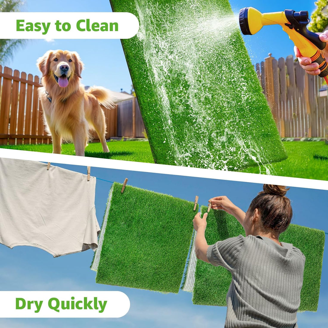 Grass Pee Pads for Dogs Potty 20"x 25", 2 Pack Artificial Grass Patch